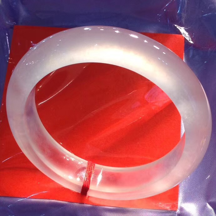 玉名坊新品翡翠手鐲 高冰翡翠手鐲 正圈尺寸55-14-9冰潤(rùn)通透起熒光