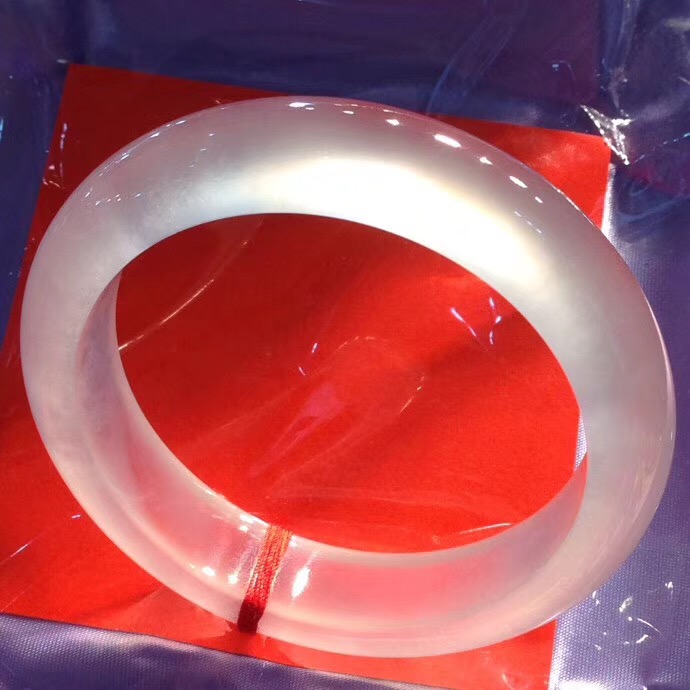 玉名坊新品翡翠手鐲 高冰翡翠手鐲 正圈尺寸55-14-9冰潤(rùn)通透起熒光