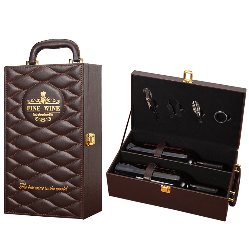 波浪紋紅酒盒 現(xiàn)貨紅酒皮盒 葡萄酒包裝盒 紅酒禮盒 紅酒包裝