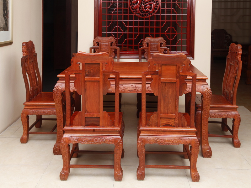 闊葉黃檀*花梨木家具彪云餐桌餐