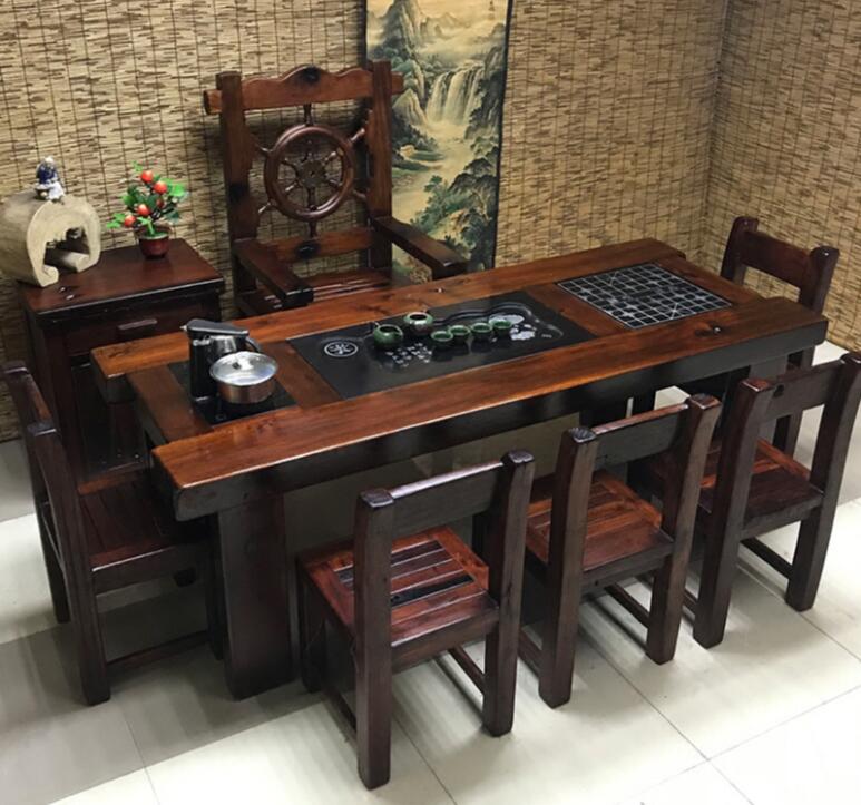 船木茶幾 茶桌 茶臺古船木茶桌客廳陽臺泡茶臺