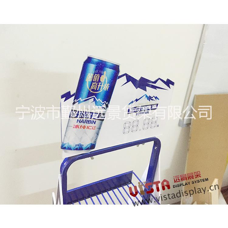 廠家直銷啤酒金屬展示架 啤酒展架 哈爾濱啤酒展臺(tái) 促銷展架