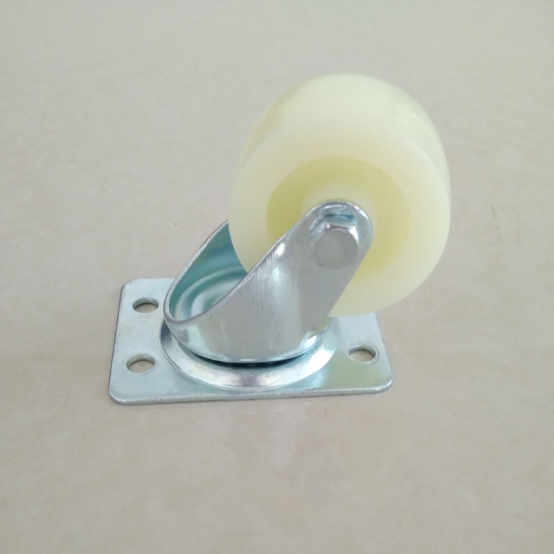 1.5寸肥仔腳輪 加厚白PP平底活動(dòng)腳輪 家具沙發(fā)床萬向輪