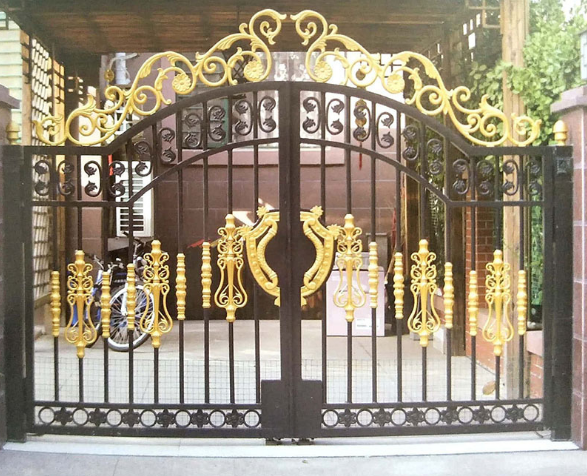 庭院圍墻大門 別墅歐式鋁藝大門 小區(qū)電動防盜平移門