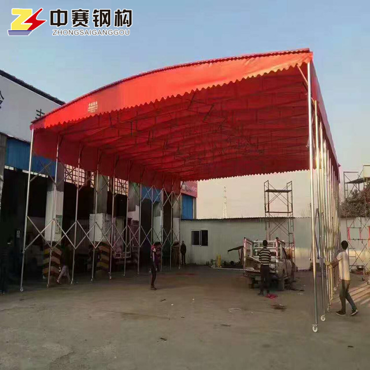 戶外伸縮倉(cāng)儲(chǔ)帳篷活動(dòng)遮陽(yáng)蓬折疊推拉雨棚
