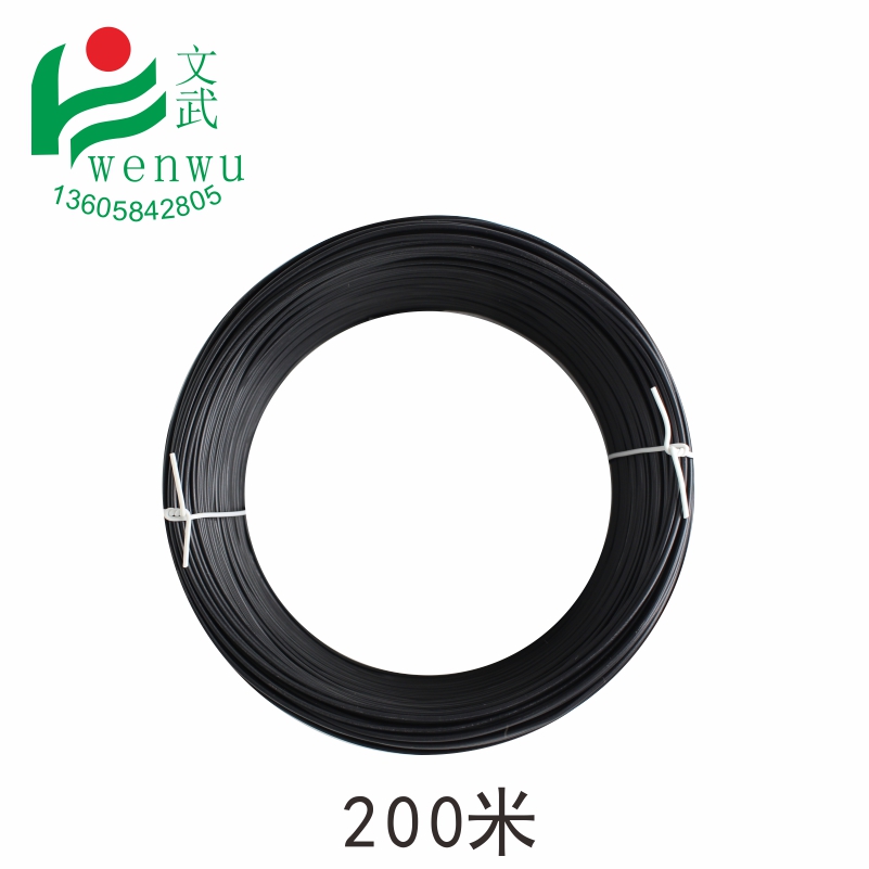 扎線帶鐵絲1.2mm 鐵芯膠線圓形pvc扎帶扎竹片綁通風管捆寬帶光纖