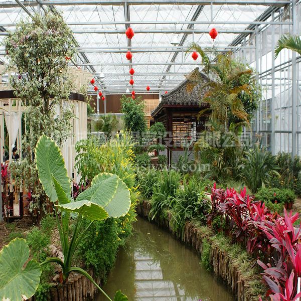 玻璃生態(tài)園餐廳/建個智能玻璃生態(tài)園餐廳一平方需要多少錢/濰坊建達(dá)溫室設(shè)計(jì)按裝