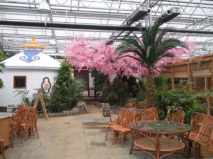玻璃餐廳溫室 玻璃休閑會(huì)所 建一個(gè)玻璃餐廳溫室能用多少年 玻璃溫室使用年限