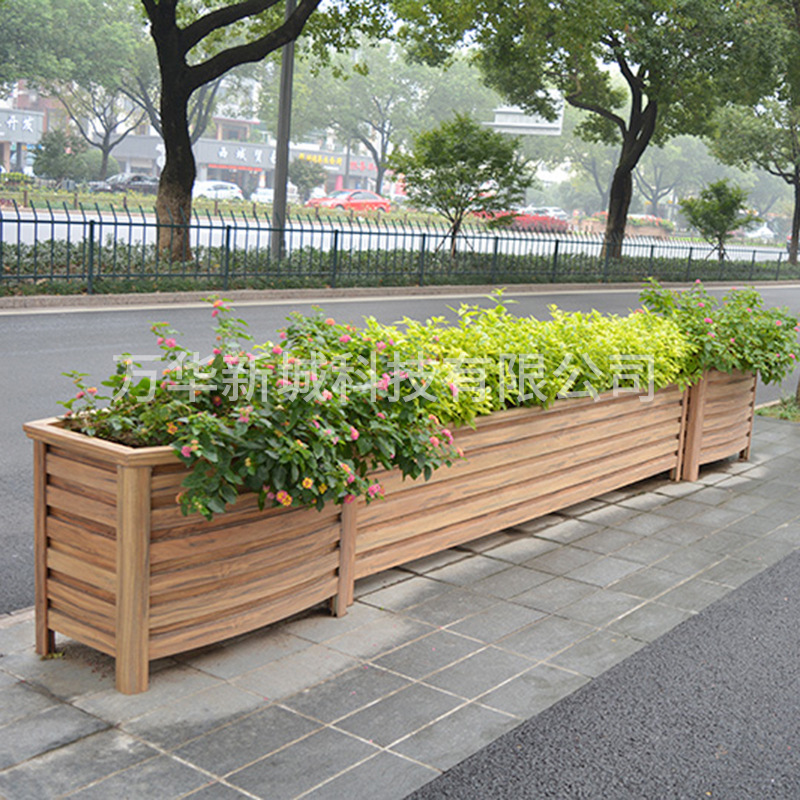 方形鋁合金組合式花箱 戶外防腐木