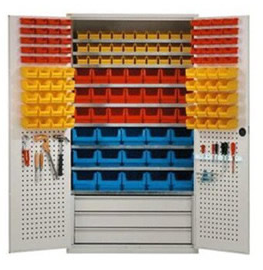 車間重型雙開門置物柜抽屜置物柜天津廠家直銷定做加厚金屬置物柜