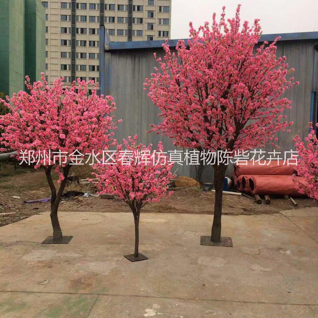 廠家定制仿真桃花樹許愿樹 商場廣場裝飾假樹 仿真植物批發(fā) 仿真桃花樹 假樹 仿真植物