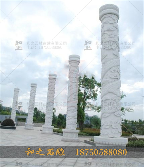 石雕龍柱子廠家雕刻青石石雕龍柱  花崗巖龍柱 仿古石雕龍柱