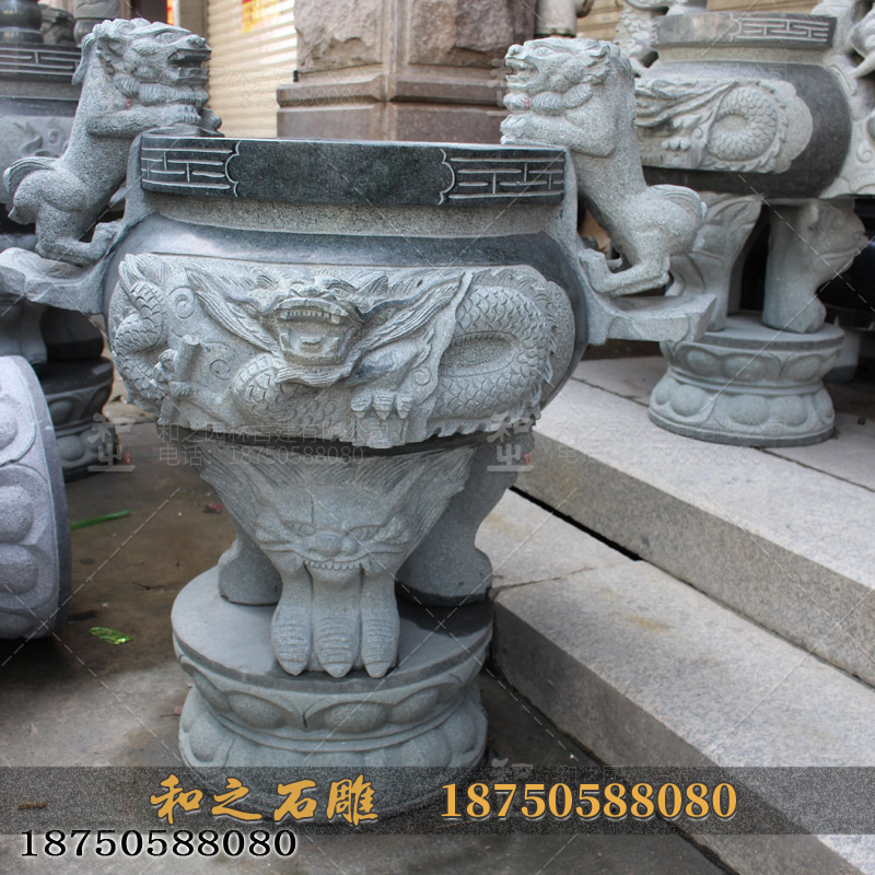 香爐石雕 青石加工 福建惠安產地*品牌 圓形香爐擺件