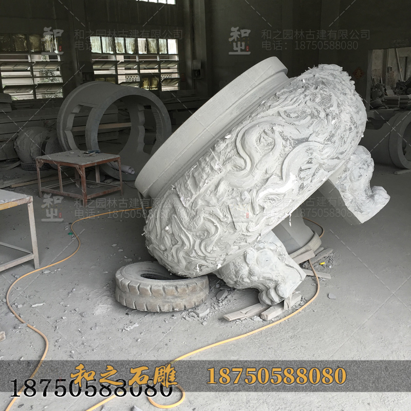 香爐石雕 青石加工 福建惠安產地*品牌 圓形香爐擺件