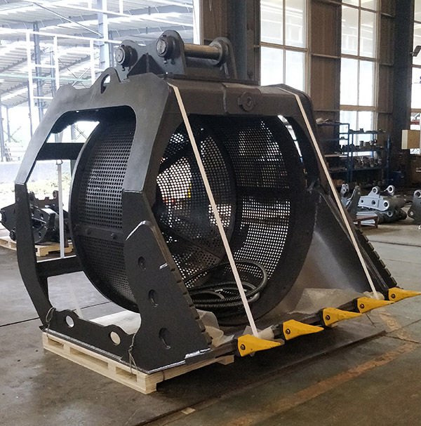 200挖掘機(jī)篩分斗 挖掘機(jī)旋轉(zhuǎn)篩砂斗洗沙斗現(xiàn)貨可定做