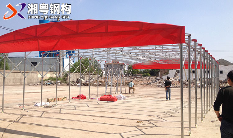 廠家直銷鋼結(jié)構(gòu)推拉式遮陽篷推拉伸縮帳篷廠家