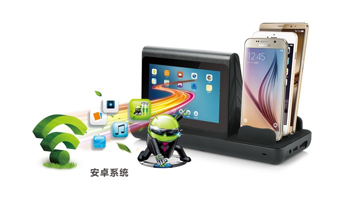 觸摸屏廣告移動電源帶wifi廣告移動電源共享充電寶 餐廳移動電源 雙屏餐廳移動電源