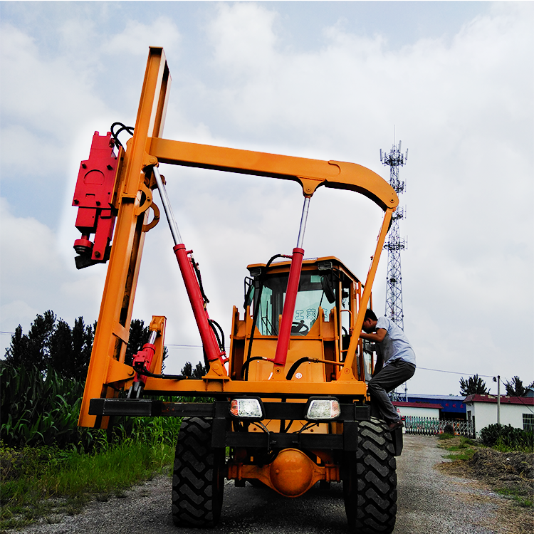 新型公路波形護(hù)欄打樁機(jī)廠高頻率液壓振動護(hù)欄壓樁機(jī)打拔鉆一體機(jī)