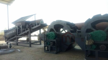篩沙洗沙設備生產(chǎn)線  滾筒篩 輪式洗沙機廠家定制