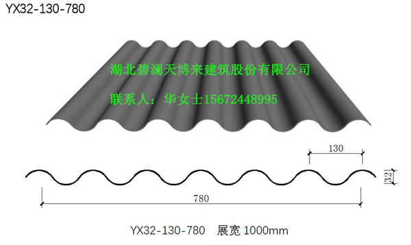 供應(yīng)碧瀾天彩鋼板YX32-130-780，產(chǎn)品型號(hào)齊全，歡迎來電咨詢！華女士15672448995