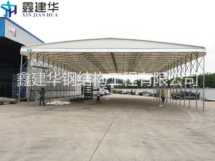 棗莊市薛城區(qū)大型倉儲帳篷戶外折疊物流蓬移動推拉雨棚活動遮陽擋雨蓬電動雨棚 雨篷 陽光蓬 伸縮篷