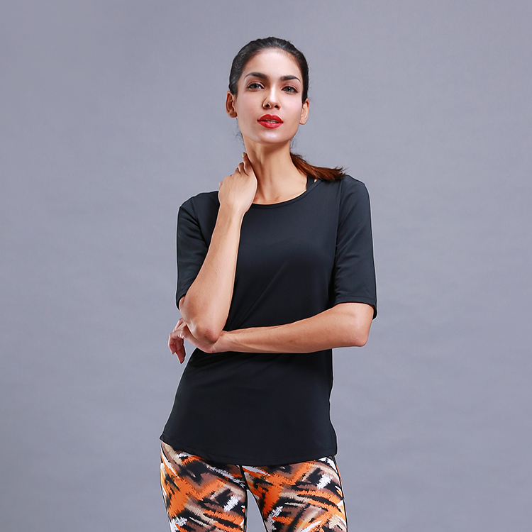 網(wǎng)孔中袖瑜伽上衣