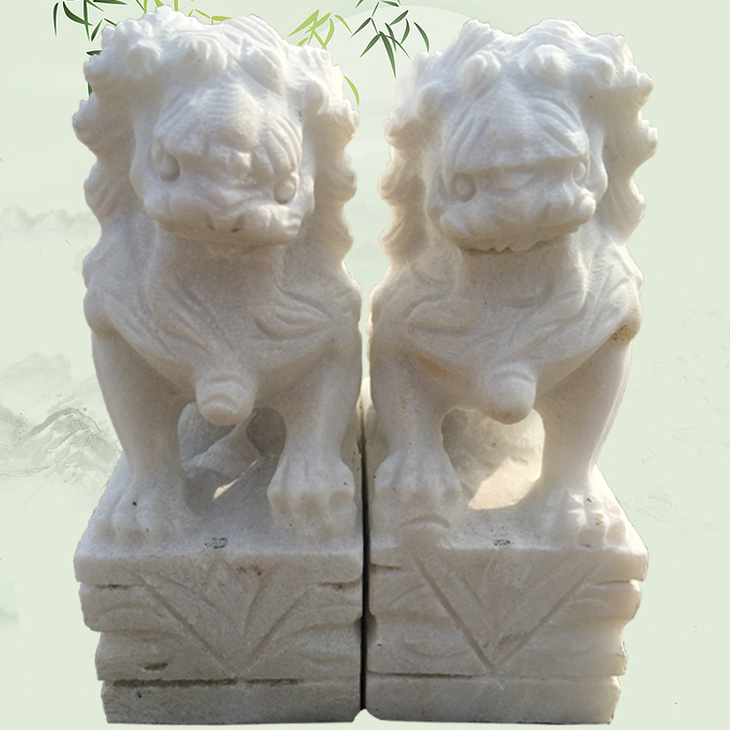 石雕石獅子一對供應(yīng)石獅子墓地小獅子祭祀擺件大型天安門石獅子