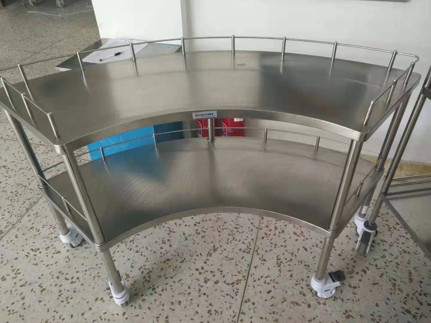 不銹鋼扇形器械臺車 醫(yī)用器械車 不銹鋼污衣袋車 不銹鋼急救車
