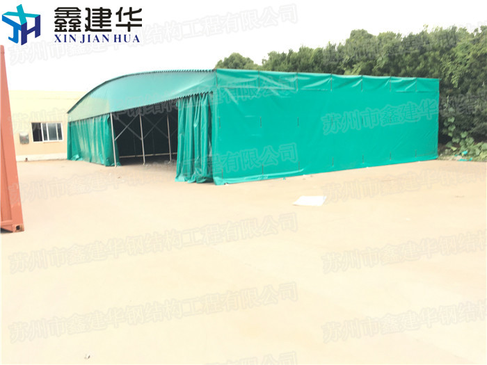 李滄區(qū)戶外伸縮電動(dòng)移動(dòng)推拉雨棚鑫建華安全可靠 戶外伸縮自動(dòng)移動(dòng)推拉雨棚