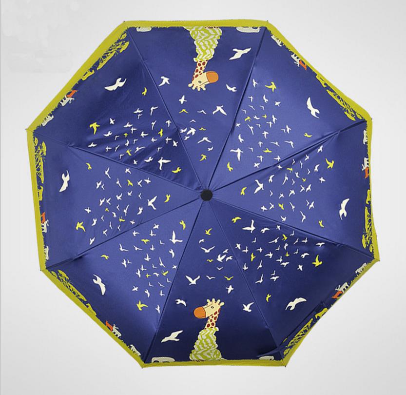 創(chuàng)意清新長(zhǎng)頸鹿遮陽(yáng)傘 黑膠防曬全自動(dòng)雨傘 熱銷太陽(yáng)傘工廠批發(fā) 自動(dòng)雨傘  雨傘  自動(dòng)傘 傘業(yè)