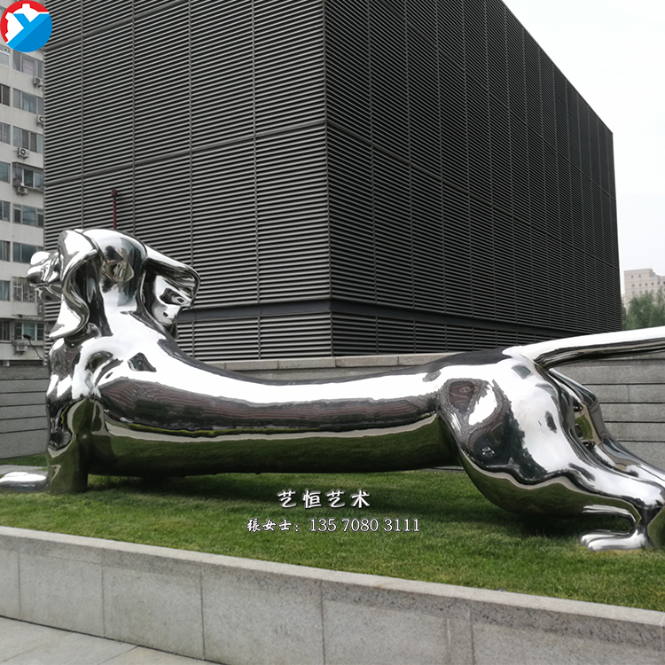 大型戶外不銹鋼雕塑 城市景觀動物工廠定制鏡面獅子擺件園林景觀小品