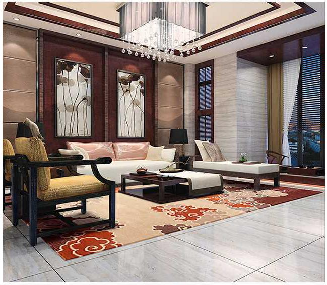 新中式客廳羊毛地毯 地毯羊毛手工地毯新中式中國風祥云地毯現(xiàn)代 祥云地毯