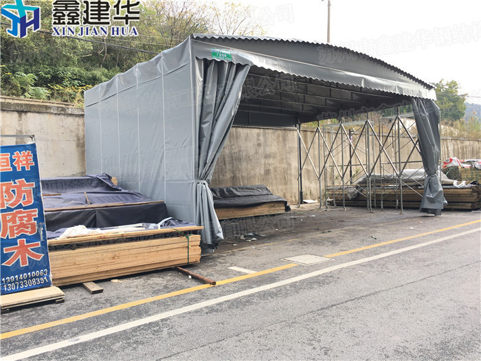 莒南縣戶外伸縮電動(dòng)移動(dòng)推拉雨棚鑫建華安全可靠