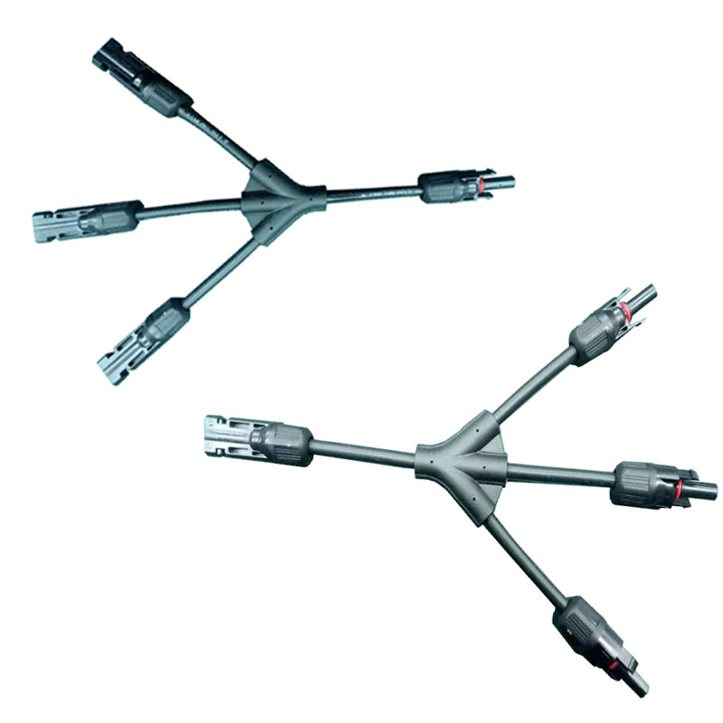 多分支光伏連接線帶MC4連接器一出三1 in 3 out 1正3負(fù)與1負(fù)3正