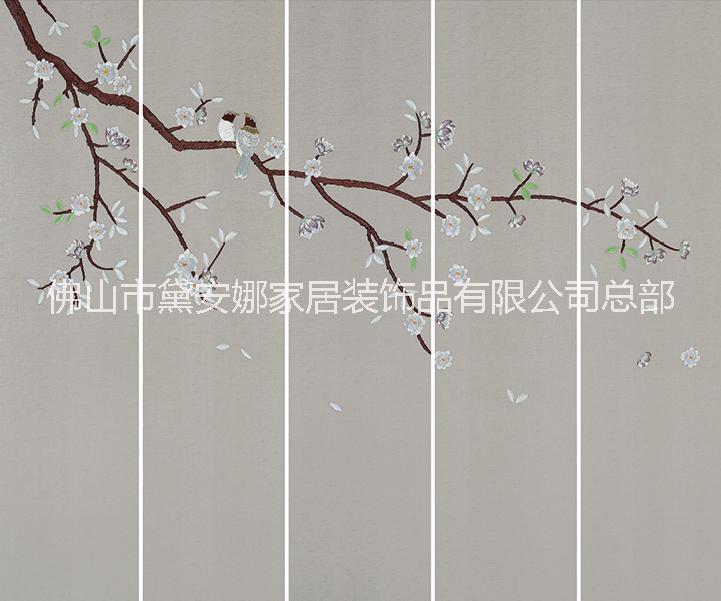 酒店皮雕背景，刺繡硬包 新中式刺繡硬包背景墻 新中式刺繡墻布新中式刺繡硬包輕奢背景墻  新中式刺繡硬包輕奢影視墻