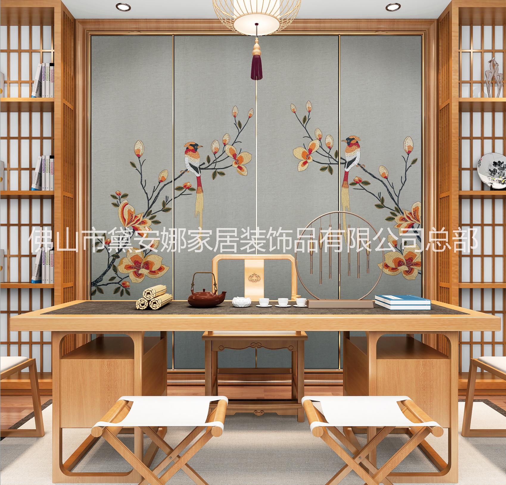 輕奢刺繡背景墻，浮雕軟包廠家，酒店皮雕背景，刺繡硬包 輕奢刺繡背景浮雕軟包廠家