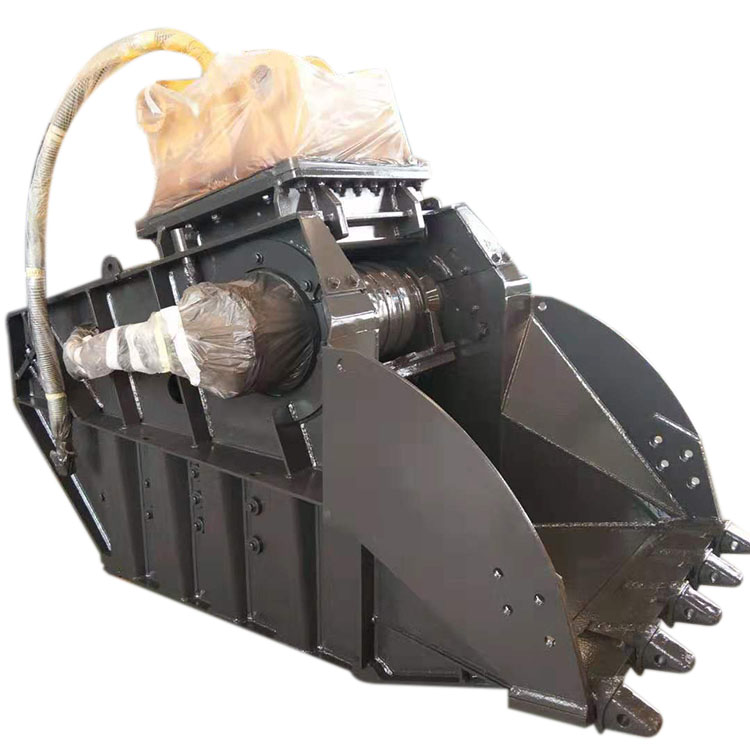 碎石機(jī) 挖掘機(jī)帶石材破碎斗 建筑垃圾破碎神器  碎石機(jī) 挖機(jī)破碎斗