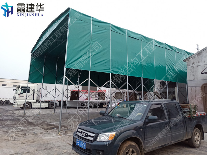 曹縣電動(dòng)推拉篷 幼兒園遮陽(yáng)遮雨蓬 廠房懸空遙控篷定做原裝現(xiàn)貨