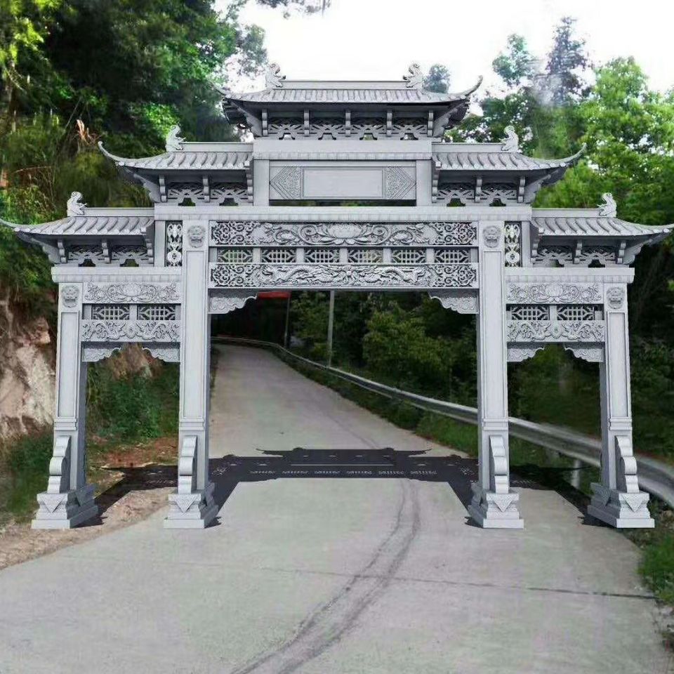 石雕牌坊 石雕欄桿 石雕佛像