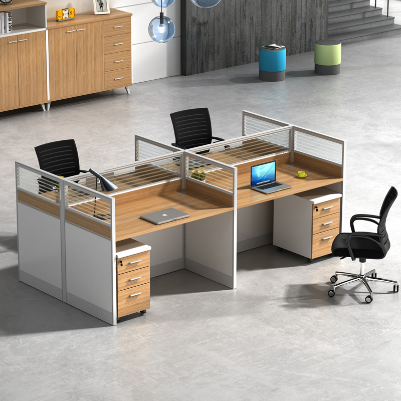 廠家直銷辦公桌椅簡約現(xiàn)代辦公家具職員桌屏風(fēng)辦公桌4人位卡座