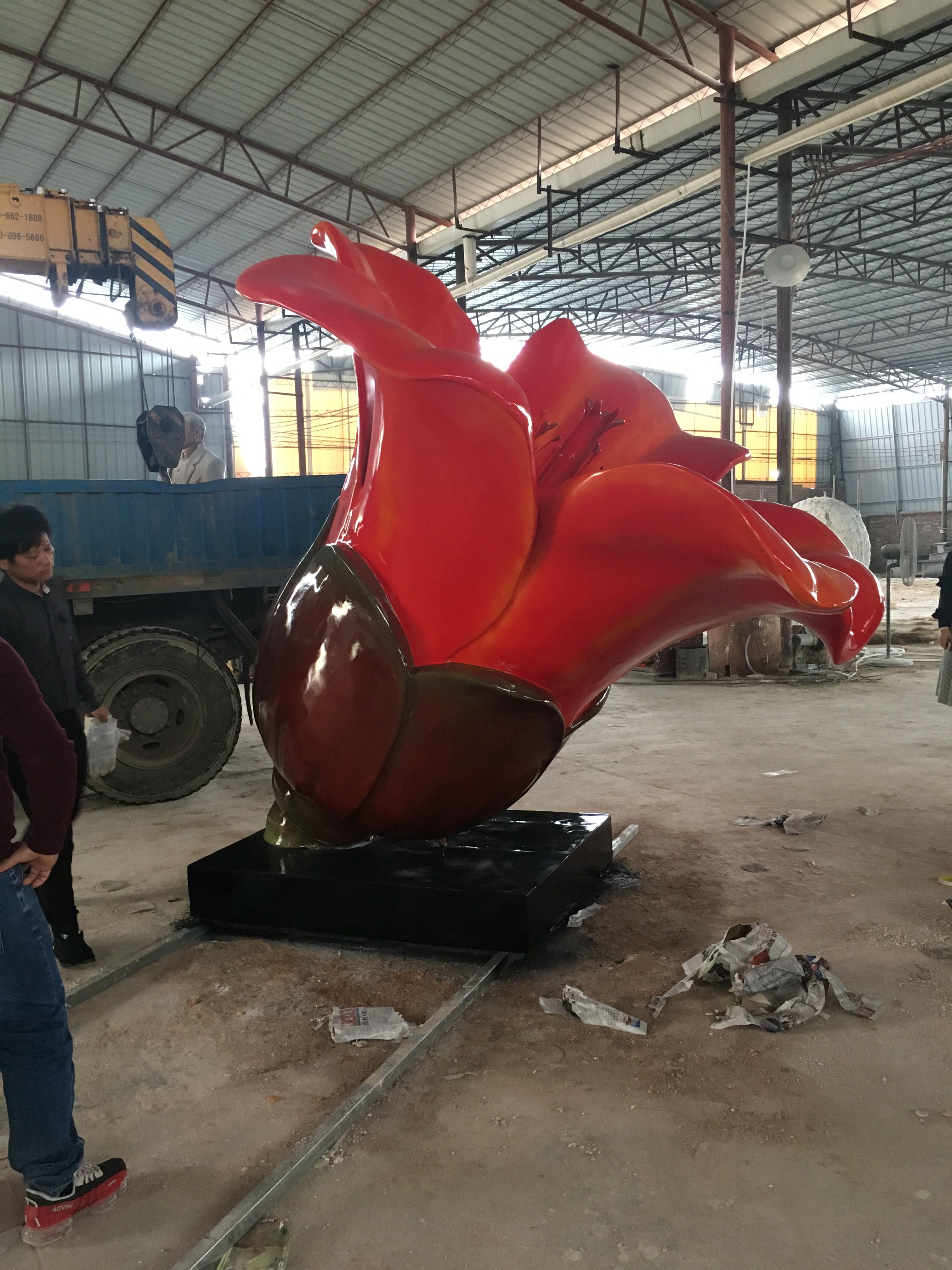 三水玻璃鋼木棉花雕塑造型 廣場(chǎng)園林雕塑制品