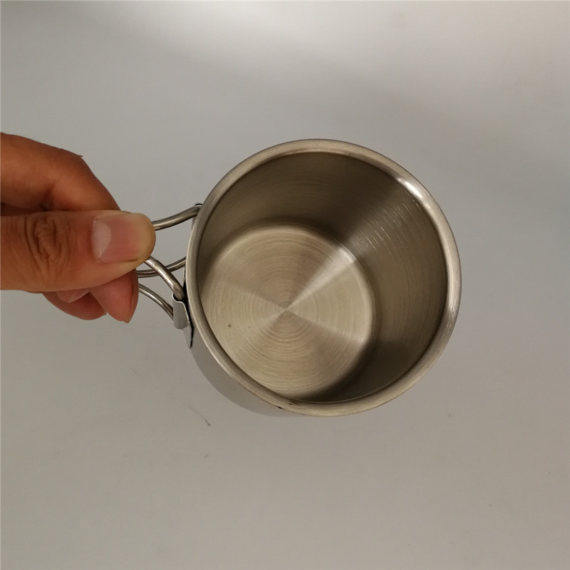折疊杯定制歐式304/201不銹鋼咖啡杯雙層折疊杯 不銹鋼隨手馬克杯露營杯