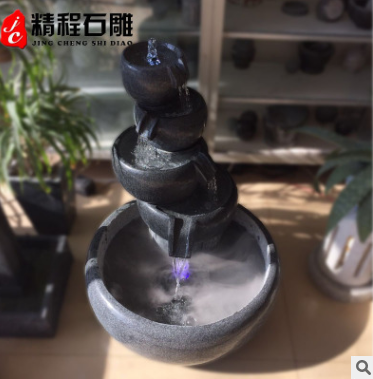 石雕流水?dāng)[件仿古石槽花盤天然青石魚缸室內(nèi)裝水庭院園林精程工藝