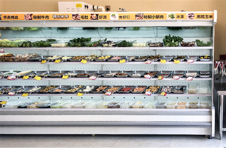 鄭州哪里定做串串展示柜 帶噴霧串串柜火鍋柜廠家