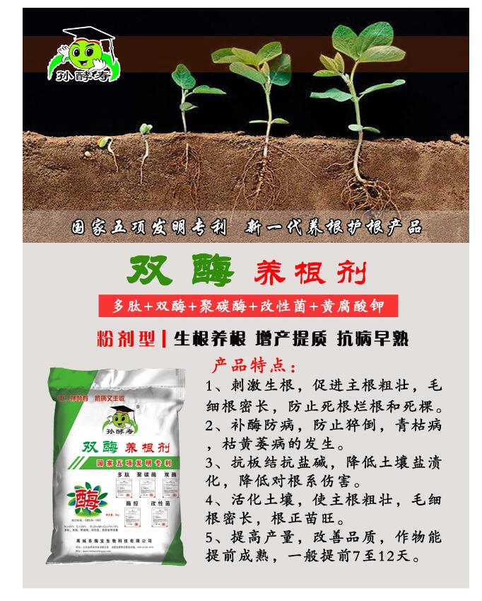 孫酵壽雙酶養(yǎng)根劑/粉劑沖施肥/促生根/多肽/雙酶聚碳酶