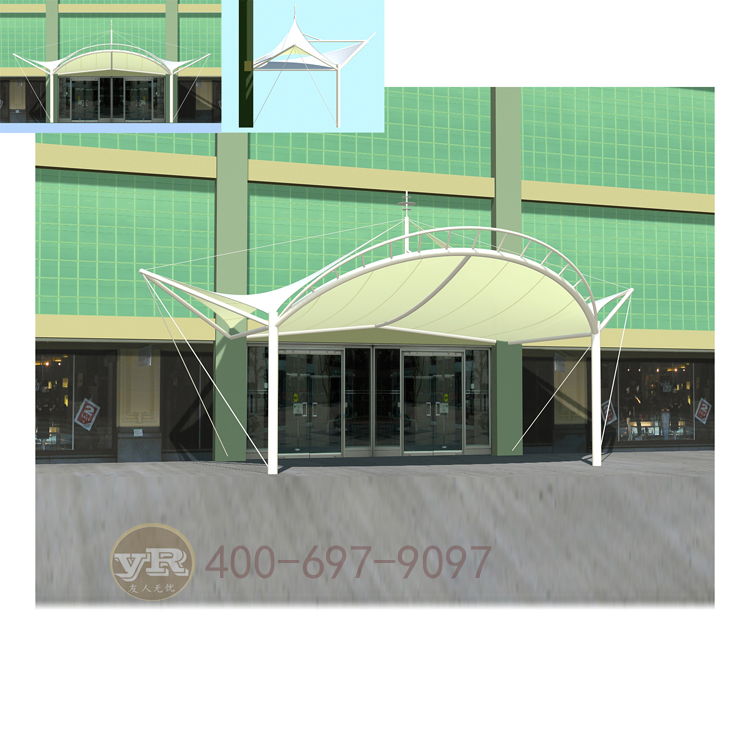 商場門頭雨棚膜結(jié)構(gòu)設(shè)計安裝