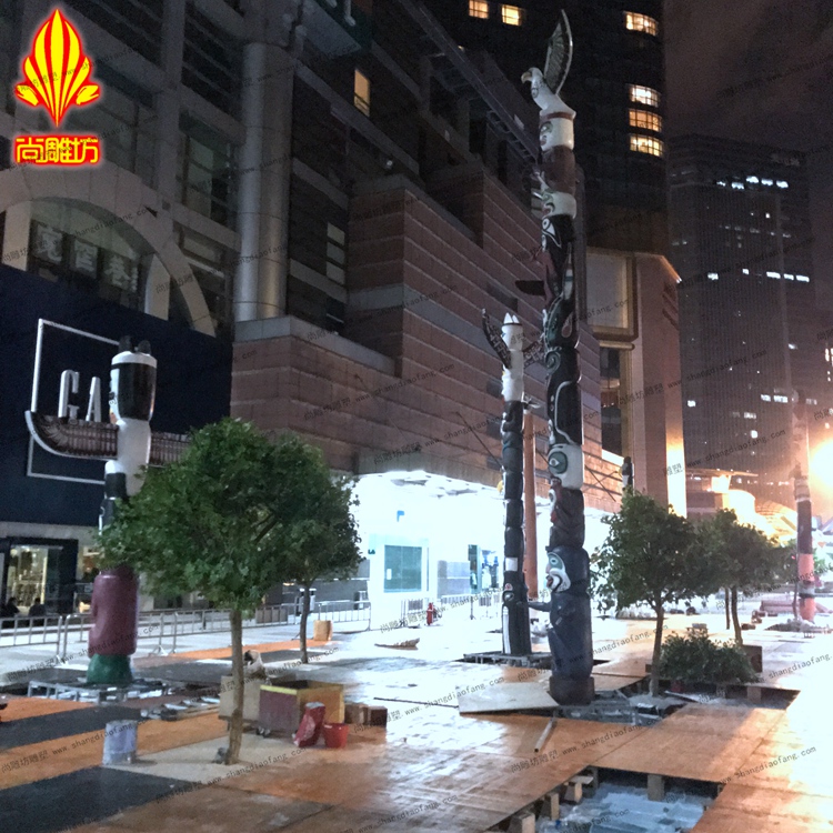 玻璃鋼圖騰柱子雕塑藝術(shù) 商業(yè)廣場(chǎng)活動(dòng)展覽道具