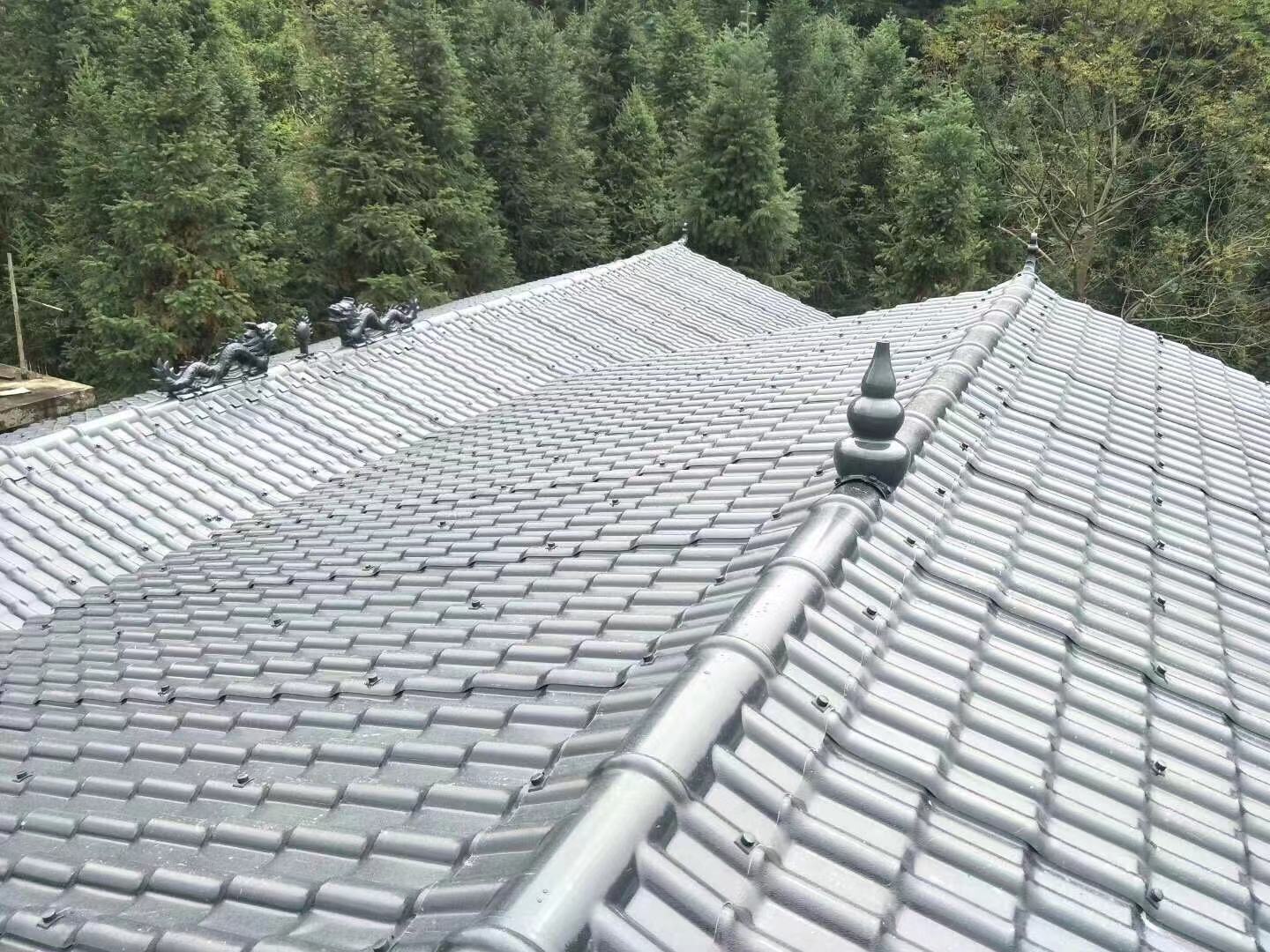 ASA樹脂瓦屋面防腐PVC瓦農(nóng)村仿古瓦片古青瓦新型屋面瓦