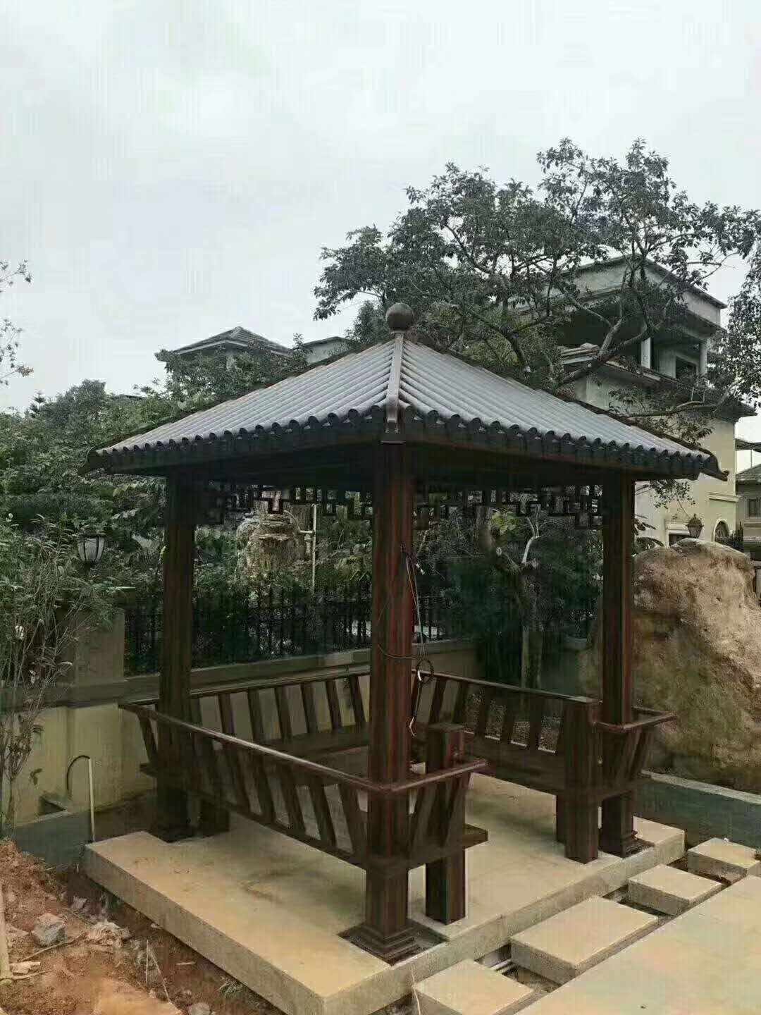 鋁合金涼亭 鋁合金六角涼亭 仿古四角涼亭 花園鋁藝涼亭 園林別墅鋁藝涼亭 公園休息涼亭