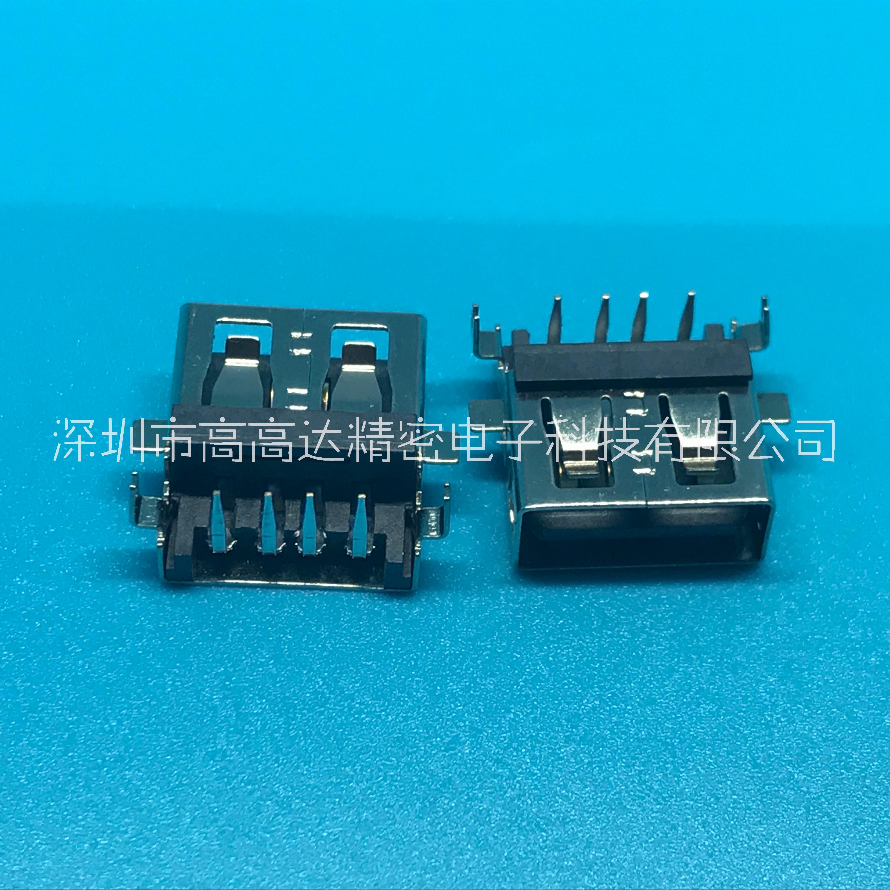 USB2.0AF沉板破板式90度直邊LCP灰膠鐵殼下沉（3.1 3.5 3.9 4.5）